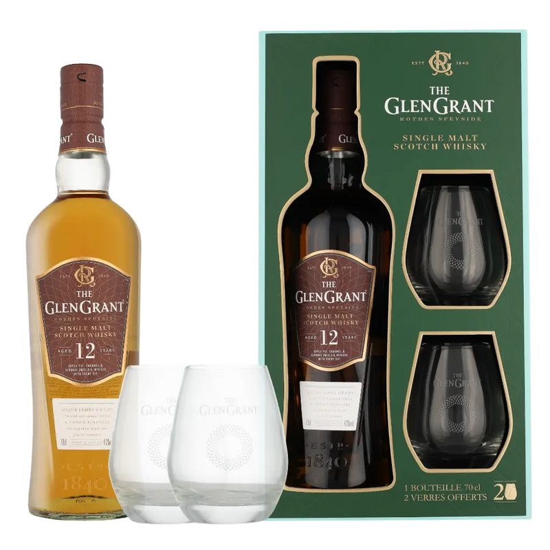 Glen Grant 0.7l 43% 12 yo + 2 pahare SGR