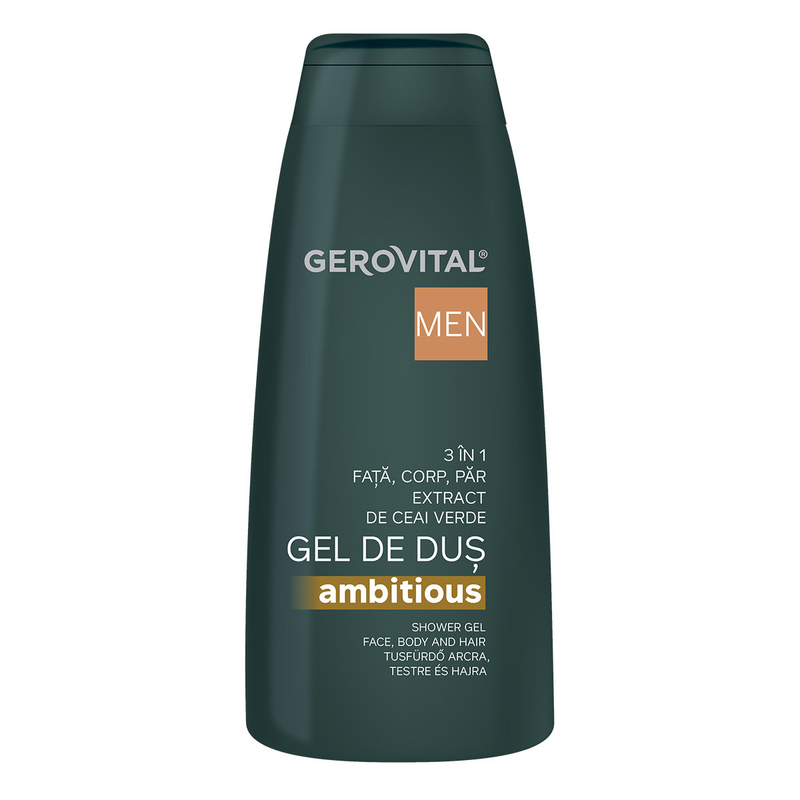 Gerovital men gel de dus ambitious 3 in 1, 400 ml