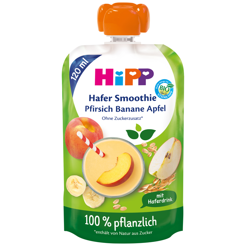 Hipp smoothie piersici,mere, banane cu ovaz 120ml