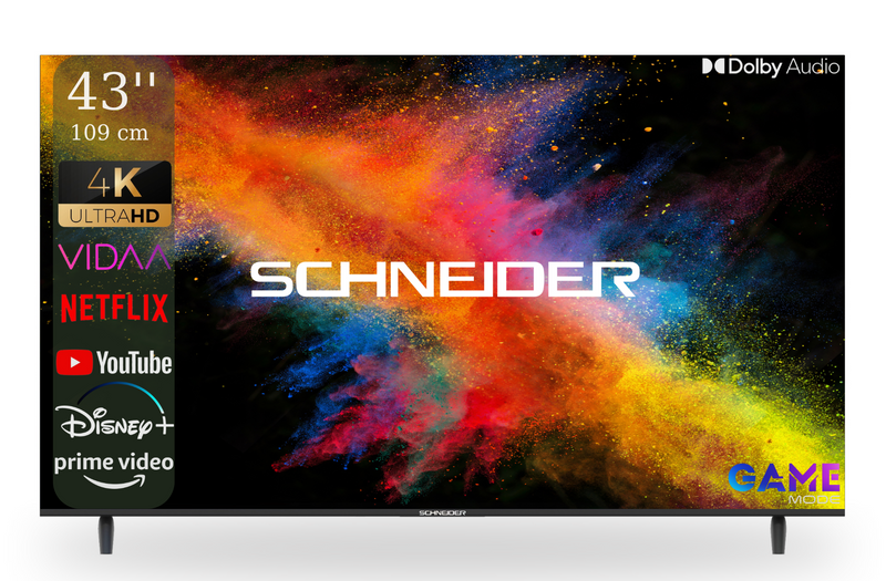 TV LED SCHNEIDER 43" SC691K UHD4K SMART VIDAA BORDERLESS