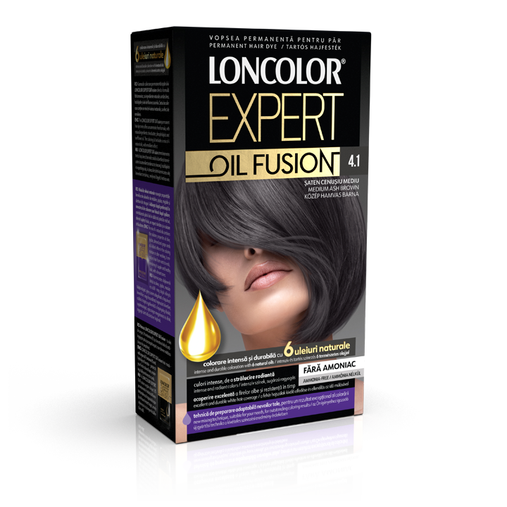 Loncolor Expet Oil Fusion 4.1 Saten cenusiu med, 115ml