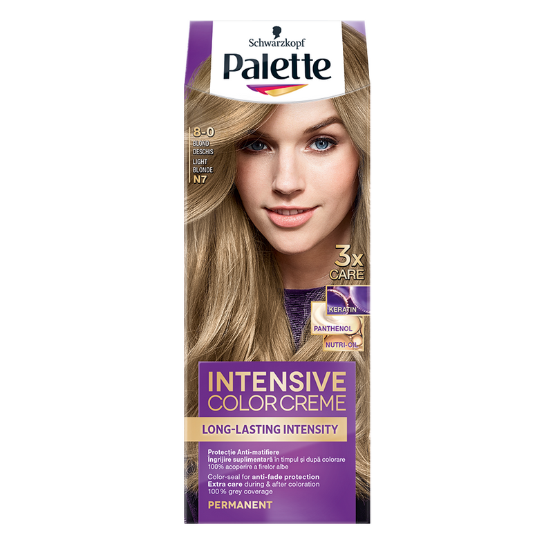 Vopsea de par permanenta Palette Intensive Color Creme Pure Blondes N7 (8-0) Blond deschis