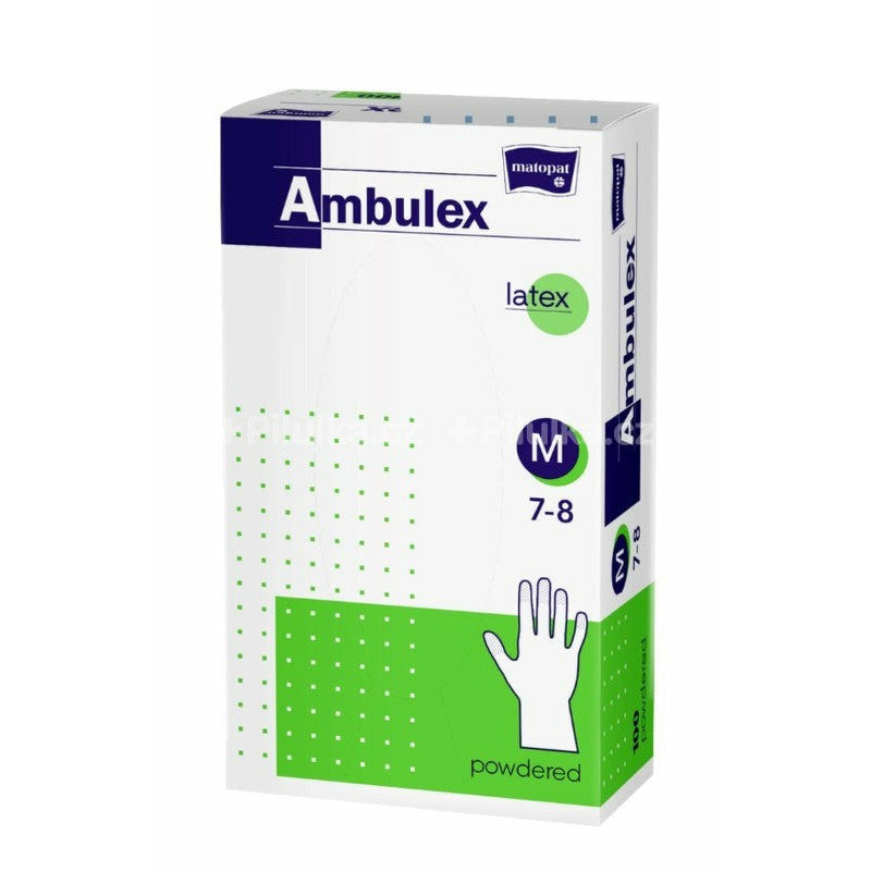 Ambulex Manusi din latex pudrate, marimea M, 100 buc.