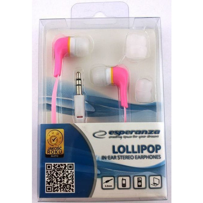 Casti audio Esperanza Lollipop EH146P, stereo, roz