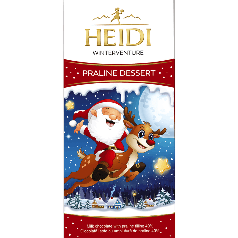 Heidi Winterventure Mos Craciun&Rudolph ciocolata cu crema de praline 90g